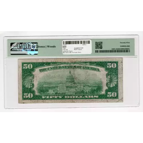 $50 1929 small brown seal. Small National Bank Notes 1803-2 (2)