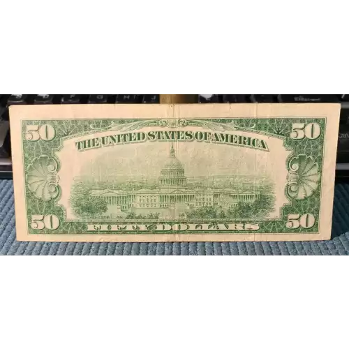 $50 1950 blue-Green seal. Small Size $50 Federal Reserve Notes 2107-A* (3)