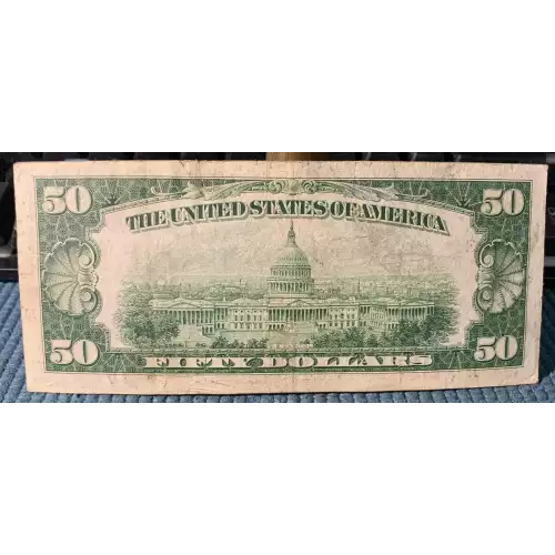 $50 1950 blue-Green seal. Small Size $50 Federal Reserve Notes 2107-C* (3)