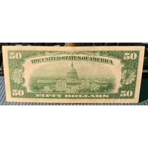 $50 1950 blue-Green seal. Small Size $50 Federal Reserve Notes 2107-C* (2)