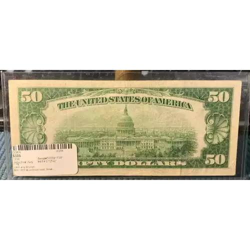 $50 1950 blue-Green seal. Small Size $50 Federal Reserve Notes 2107-C* (3)