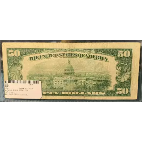 $50 1950 blue-Green seal. Small Size $50 Federal Reserve Notes 2107-L (2)