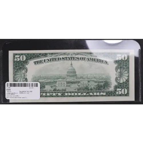 $50 1950-D. blue-Green seal. Small Size $50 Federal Reserve Notes 2111-G*
