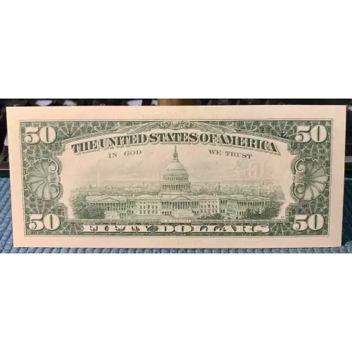 $50 1988 blue-Green seal. Small Size $50 Federal Reserve Notes 2123-E (2)