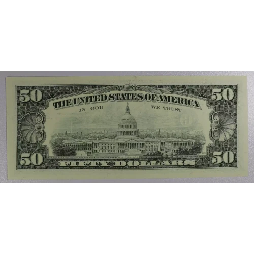 $50 1990 blue-Green seal. Small Size $50 Federal Reserve Notes 2124-B* (2)