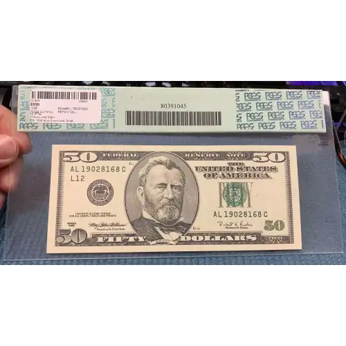 $50 1996 blue-Green seal. Small Size $50 Federal Reserve Notes 2126-L (2)