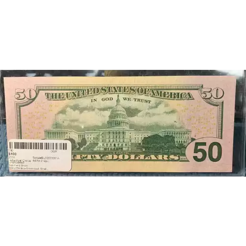 $50 2004 blue-Green seal. Small Size $50 Federal Reserve Notes 2128-L (2)