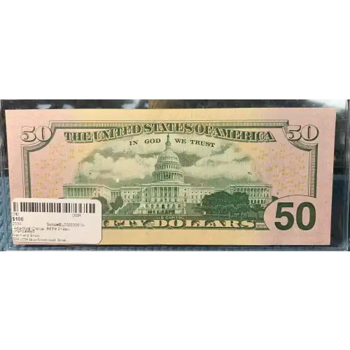 $50 2004 blue-Green seal. Small Size $50 Federal Reserve Notes 2128-L (2)