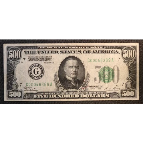 $500 1928  High Denomination Notes 2200-G