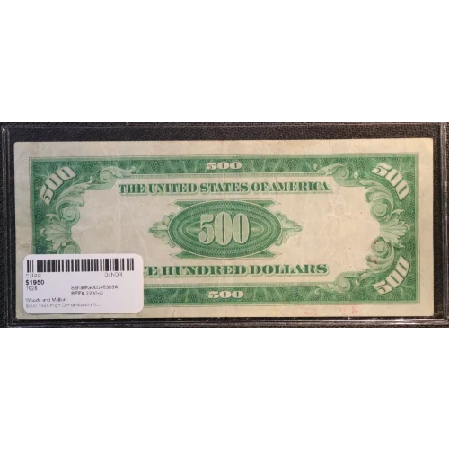 $500 1928  High Denomination Notes 2200-G (2)