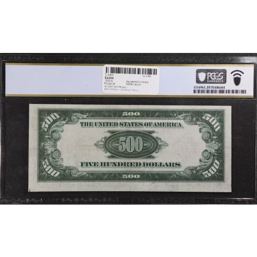 $500 1934-A.  High Denomination Notes 2202-H