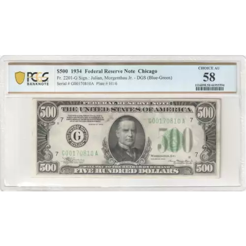 $500 1934  High Denomination Notes 2201-G (2)