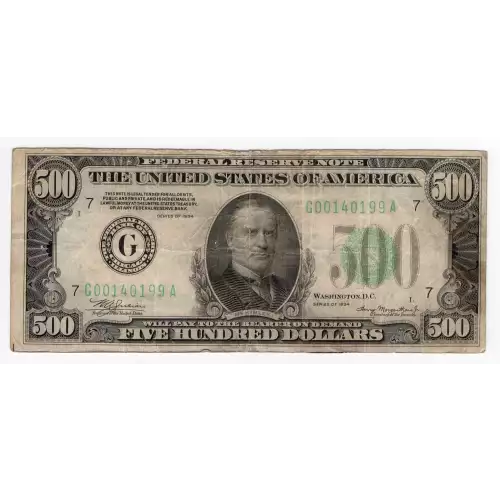 $500 1934  High Denomination Notes 2201-G