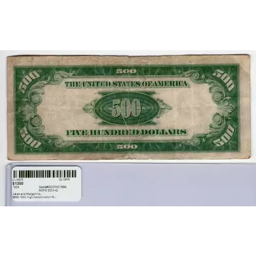 $500 1934  High Denomination Notes 2201-G (2)