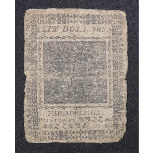 $6 February 17, 1776  CONTINENTAL CURRENCY CC-28 (3)