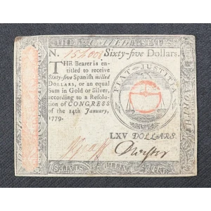 $65 January 14, 1779  CONTINENTAL CURRENCY CC-100