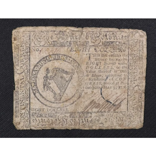 $8 May 9, 1776  CONTINENTAL CURRENCY CC-38 (2)