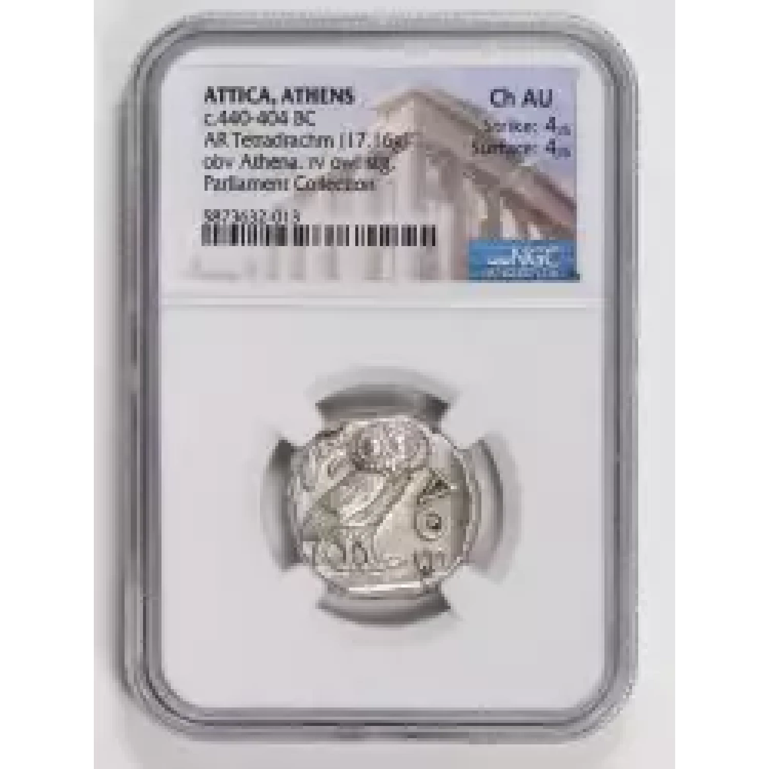 440-404 BC-Attica, Athens Athena/Owl NGC AU-58 - Lost Dutchman