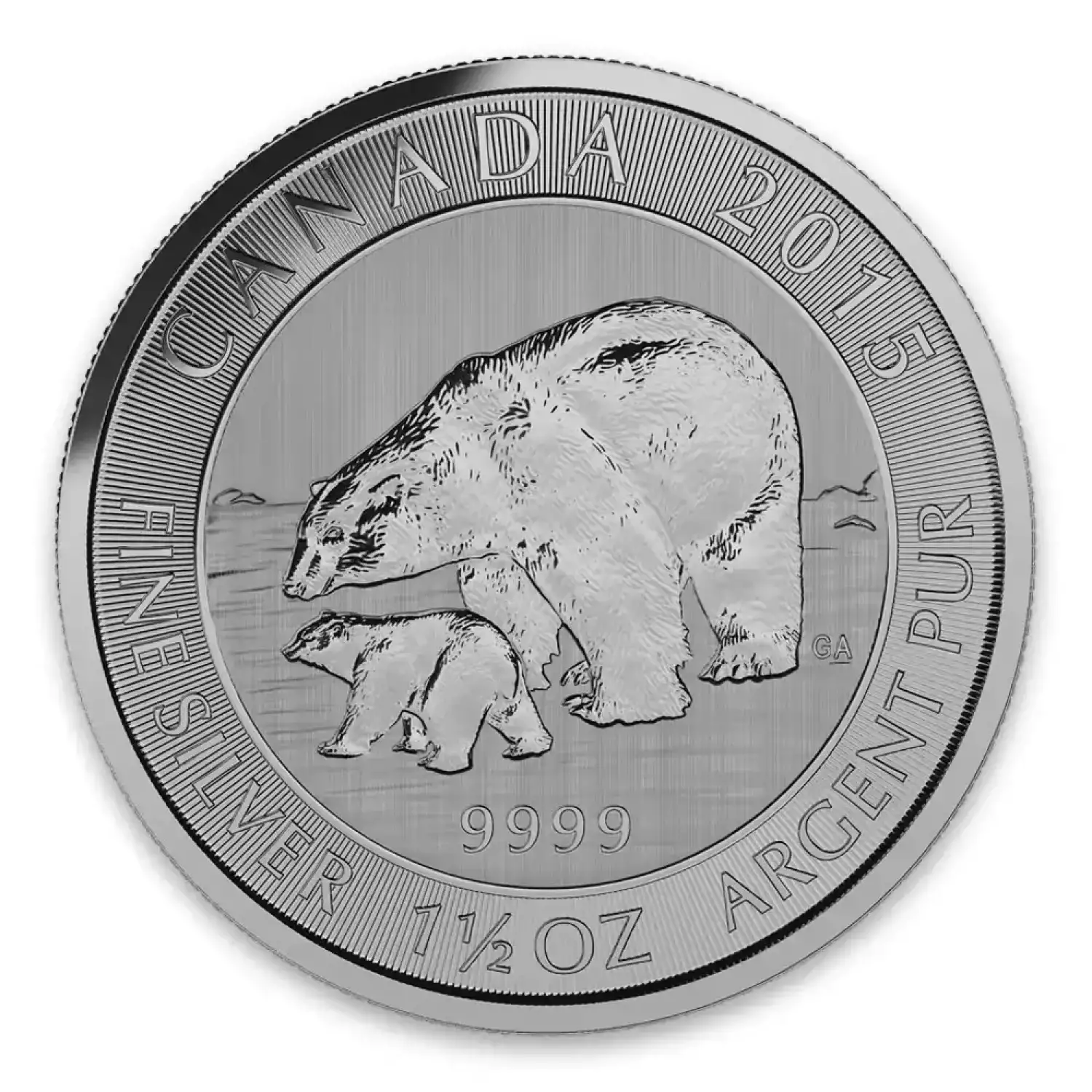 Any Year 1.5oz Canadian Silver Polar Bear Coin (2)