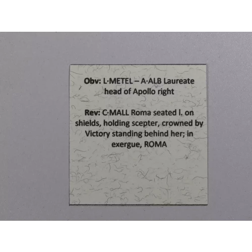 C. Publicius Malleolus  A. Postumius Sp. Albinus L. Metellus  AR Denarius 96 BC (4)