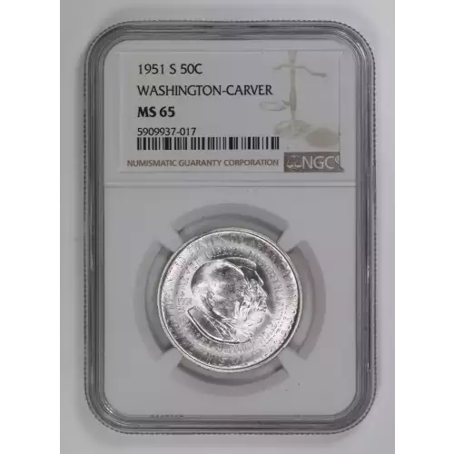 Classic Commemorative Silver---Carver/Washington Commemorative 1951-1954-Silver- 0.5 Dollar