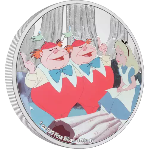 Disney Alice in Wonderland- 2021 1oz Tweedledee & tweedledum Silver Coin (2)