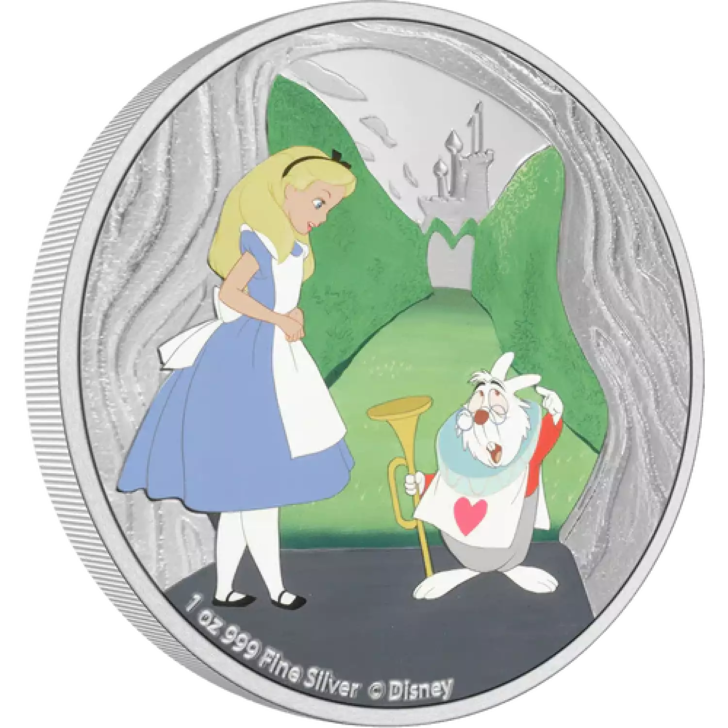 Disney Alice in wonderland - 2021 1oz white Rabbit Silver Coin (2)