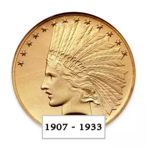 Indian $10 (1907 - 1933) - AU