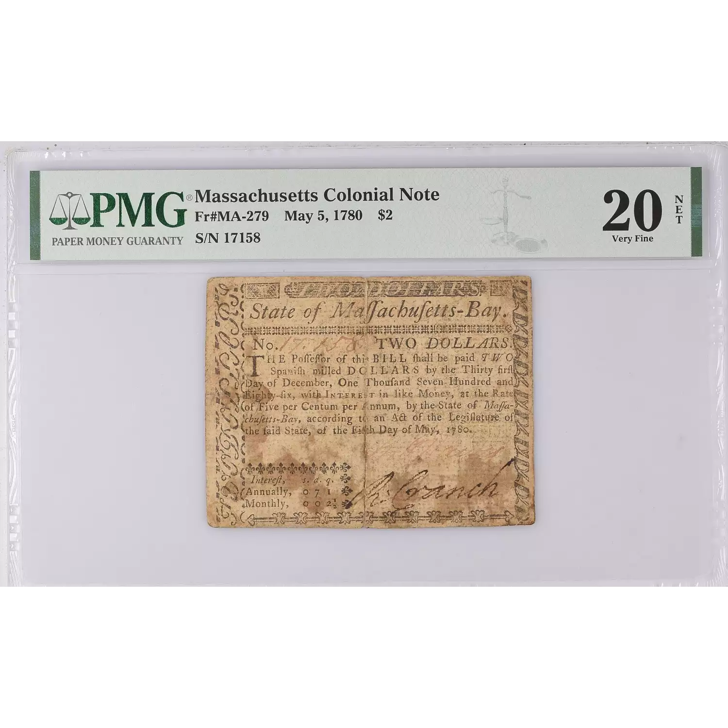 Massachusetts Colonial Note