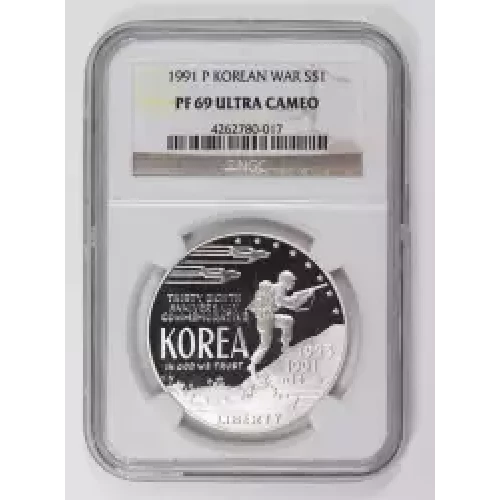 Modern Commemoratives --- Korean War Memorial 1991 -Silver- 1 Dollar
