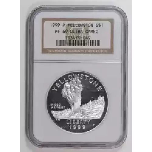 Modern Commemoratives --- Yellowstone National Park 1999 -Silver- 1 Dollar