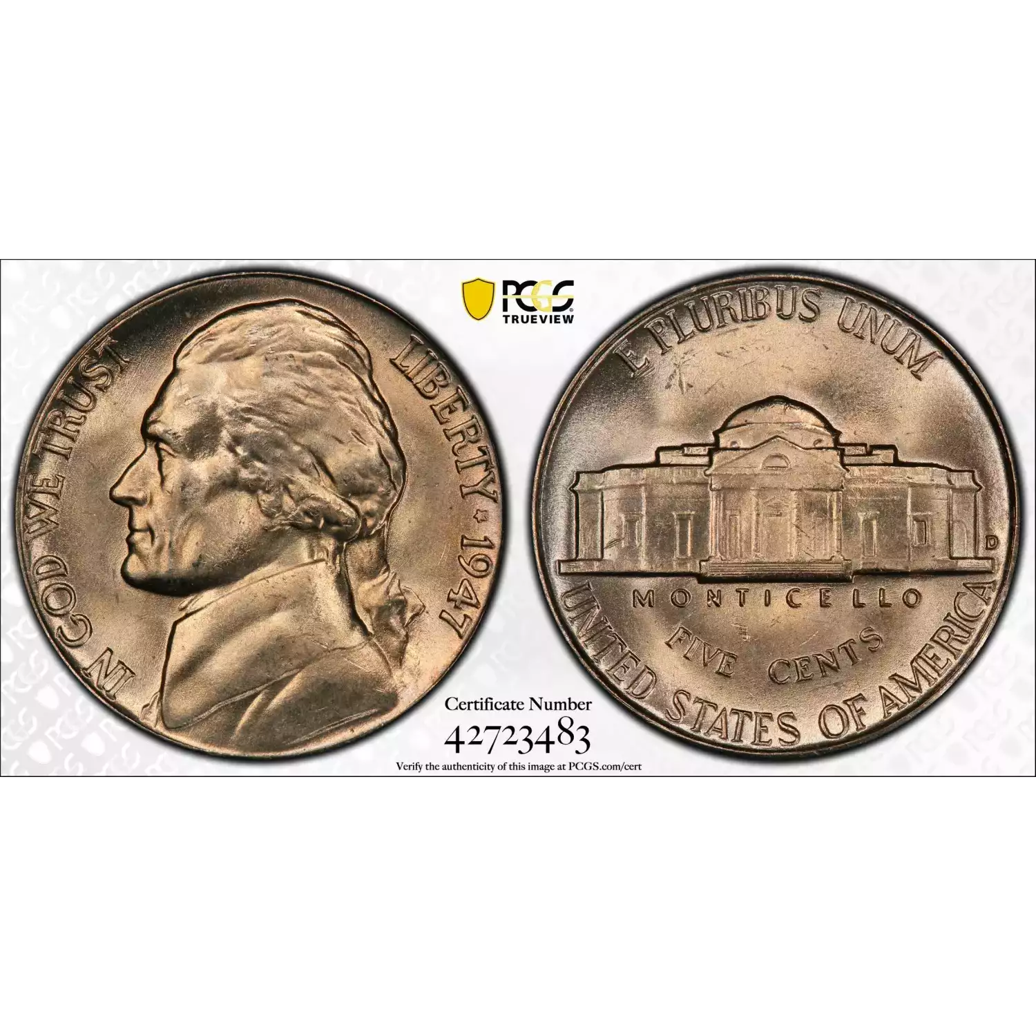 Nickel Five Cent Pieces-Jefferson