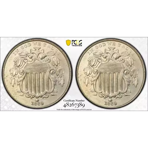 Nickel Five Cent Pieces-Shield 1866-1883 (2)