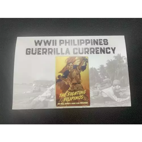 Philippines WWII Guerrilla Currency 1942 20 Pesos in Folder