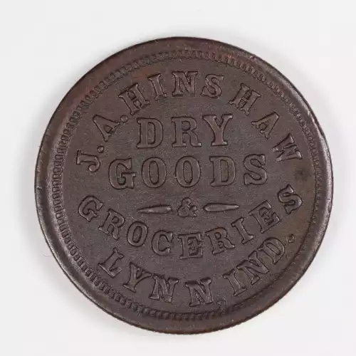 Private Tokens -Civil War Tokens (1860s)-Store Cards-Indiana -- 1 Token