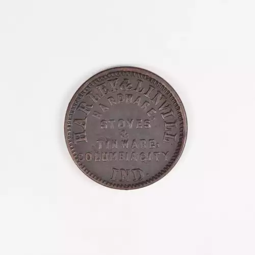 Private Tokens -Civil War Tokens (1860s)-Store Cards-Indiana -- 1 Token