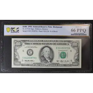 $100 1993  Small Size $100 Federal Reserve Notes 2174-E