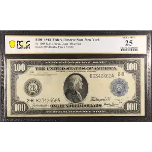 $100 1914 Blue Seal Federal Reserve Notes 1089 (2)