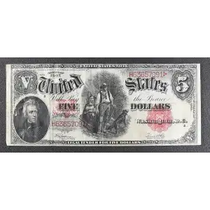 $5  Small Red, scalloped Legal Tender Issues 91