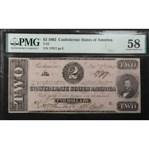 $2   Issues of the Confederate States of America CS-54