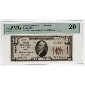 $10 1929 small brown seal. Small National Bank Notes 1801-1
