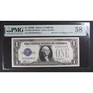 $1 1928-D blue seal. Small Silver Certificates 1604 (5)