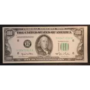 $100 1950  Small Size $100 Federal Reserve Notes 2157-H