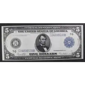 $5 1914 Blue Seal Federal Reserve Notes 871A (3)