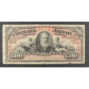 500 Reis ND (1.9.1880), Estampa 2, 1880 b. 2 serial #, 1885 Brazil A243 (3)