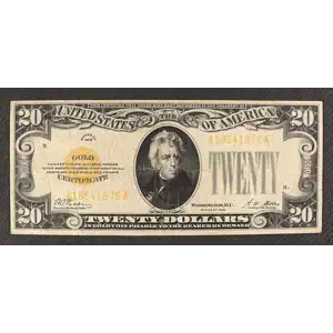 $20 1928 gold seal. Small Size Gold Certificates 2402 (3)
