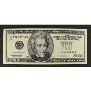 $20 1996 blue-Green seal. Small Size $20 Federal Reserve Notes 2083-C