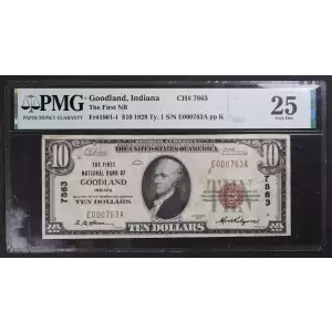 $10 1929 small brown seal. Small National Bank Notes 1801-1