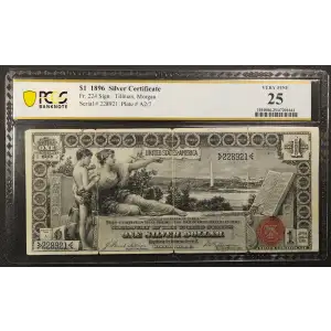 $1 1896 Small Red with rays Silver Certificates 224 (2)