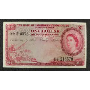 1 Dollar 1953-1964, 1953 Issue c. 2.1.1958-2.1.1964 British Caribbean Territories 7 (3)